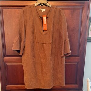 Jude Connally faux suede brown dress.